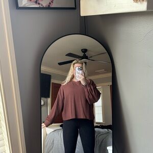 Waffle knit Old Navy cropped long sleeve